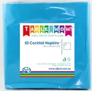 Azure Blue Cocktail Napkins 2ply 50pk