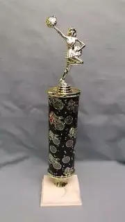CHEERLEADER trophy award TEAM theme column weighted white base