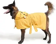 BarkBox Dog Bathrobe Towel - Lightweight, Super Cute Fast Drying Bathrobe for Dogs - Lion (Large)