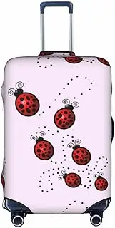 [pvinnk] Art Ladybug Tracks Print Protective Luggage Cover Elastic Washable Suitcase Travel Gear Protector, White, Large