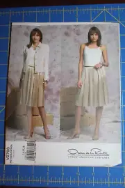 Vogue Pattern Oscar dela Renta #V2793 Size 8,10,12 Misses Jacket & Skirt