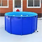 Above Ground Pond, Canvas Fish Pond Pool, Round Thickening Koi Pond Tank, Canvas Fish Pond Liner, Framed Swimming Pools for Breeding Koi(1x1m)