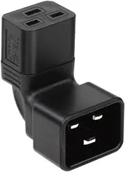 Toptekits C20 to 90-Degree Angle C19 Power Adapter, IEC 320 C19 to Angled C20 Power Adaptor (C20 to 90 Degree C19 Adapter)