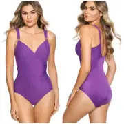 Miraclesuit NWT Razzle Dazzle Siren One Piece Swimsuit Size 6 Orchid Purple