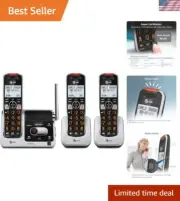 DECT 6.0 3-Handset Cordless Phone for Home with Answering Machine, Call Block...