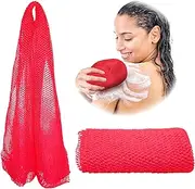 Adeton African Net Sponge, Exfoliating Wash Cloth, Body Exfoliator, Long Bath Sponge, Real, Authentic, Sapo, Shower Bath Accessories, Back Foot Scalp Scrub, Flat Dead Skin Remover (Candy)