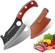 NAMUPIE Boning Knife 6.1 Inch Kitchen Hand Forged Chef Knife with Leather Sheath Gift Box Bottle Opener Design Sharp Meat Butcher Cleaver Kitchen Knife for Kitchen, Outdoor, BBQ, Camping
