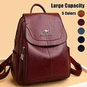 Women's Backpack School Bag Bookbag Mini Backpack Commuter Backpack School Outdoor Daily Solid Color PU Leather Large Capacity Waterproof Lightweight Zipper cl