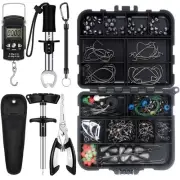 252 Pc Fishing Tool Kit Terminal Tackle Kit Fish Hook Remover Lip Gripper Dig...