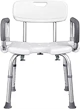 FFSPIIO Elderly Shower Chairs, with Handle Backrest Shower Bench Seat Disabled Adults Bathroom Bathtub Stool Shower Chair