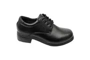 Grosby Girls Ellery Leather Lace Up Black School Shoes