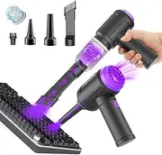 Meudeen Air Duster - Computer Vacuum Cleaner - for Keyboard Cleaning- Cordless Canned Air- Powerful - Energy-Efficient (Purple)