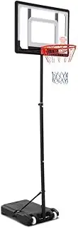Everfit Basketball Hoop Stand System Height Adjustable Ring Net Backboard, Indoor Outdoor Kids Youth Ball Goal Game, 2.1m Portable with Wheels Base for Gift Play Fun