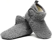 Hayeabi Toddler Kids Lightweight Winter Fuzzy Warm Indoor Outdoor House Slippers Non-Slip Grip Comfy Home Shoes for Boys Girls