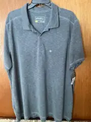 Eddie Bauer Men's Contour Performance Slub Polo Shirt Dark Smoke 2XL nwt