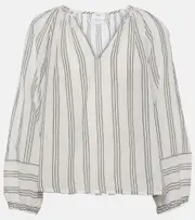 [Velvet] Velvet Gianna embroidered striped cotton top AU 16 multicoloured