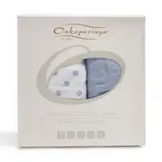 2PK Onkaparinga Baby Muslin Sleeping Blanket Swaddle Wrap Cotton Blue Spots