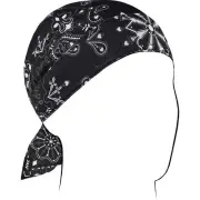 Zan Flydanna® Micro-Mesh Polyester Headwrap - Black Paisley ZM001