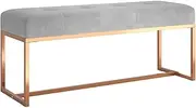vidaXL Plush Velvet Bench in Grey - Comfortable Foam-Padded Seat for Versatile Home Decor Use