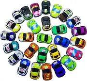 Pull Back Car Toy, 30 Pack Friction Powered Mini Racing Cars, Assorted Colors, Ages 3-7, Unisex