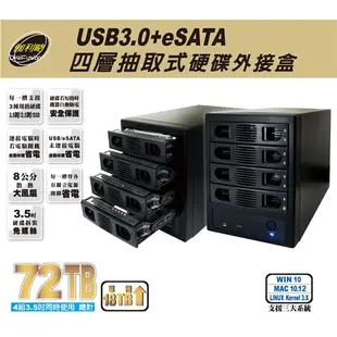 伽利略 35D-U3ES 3.5吋 4槽硬碟外接盒 DigiFusion USB 3.0 SATA eSATA【每家比】