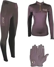 [AK Riding Sports] AK Oreo Pull on High Waisted Breathable Horse Riding Tights/Leggings/Breeches with Full Seat Silicon Grip AKRS-6052-01