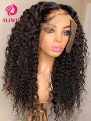 100% 13x6 HD Kinky Curly Lace Frontal Human Hair Wigs Pre Plucked Brazilian
