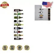 Modern Wall-Mounted Wine Rack - 9-Bottle Capacity, Sleek Black Design