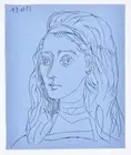 1962 Pablo PICASSO Linocut Edition Plate #20 JAQUELINE Portrait, Dated Art Print