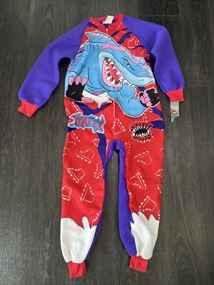Vintage 90’s Street Sharks One Piece Pajamas Size 10