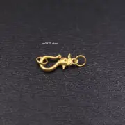 Real 18k Yellow Solid Gold Hook Phoenix Head Clasp Connector Jewelry Making