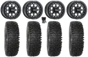 MetalFX Outlaw Bdlk 15" Wheels Bk 35" RC500S Sticky Tires Sportsman RZR Ranger