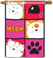 MEOW - Breeze Art Premium Standard Flag, 28x40