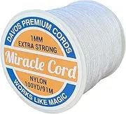 1mm Nylon Cord Multi-Use Extra Strong Braided Thread Jewelry Necklace Bracelet Making String Beading Crafting Cording Arts Crafts DIY (White, 100 yds)