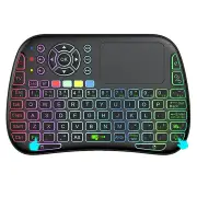 M9 BT&2.4G Mini Wireless Keyboard 7-color Backlit Type-C Voice IR Learning Air Mouse Remote Touchpad for Android TV Box