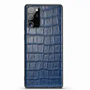 For Samsung Galaxy Note 20 Ultra Case Leather Crocodile Texture Cover Blue