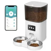 Advwin Automatic Smart Pet Feeder 6L Cat Feeder Double Bowl APP Control
