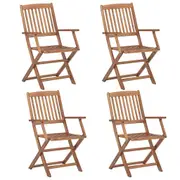Folding Outdoor Chairs 4 pcs Solid Acacia Wood vidaXL