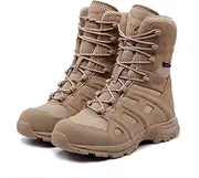 [JLFZC] Men's Military Tactical Boots，High-Tops Hiking Boots Outdoor Breathable Wear Resistant Combat Boots