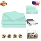 4 PC Full Aqua Blue Solid Sofa Bed Sheet Set - Fits Deep Mattresses Stylishly