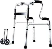 Walker for Seniors Rollator Foldable Adult Seniors Rollator Assistive Walkers 4 Leg Crutch Aluminum Alloy Adjustable Height Little Surprise