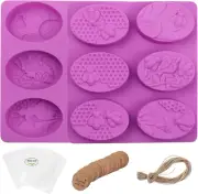 3D Bee Soap Molds 2Pcs 6 Cavities Honeybee Silicone Soap Molds Honeycomb Soap Mo