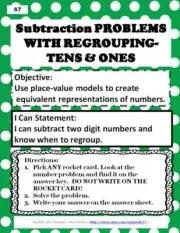 Digital Teacher Made Math Center-Subtraction PROBLEMS w REGROUPING-TENS & ONE S7