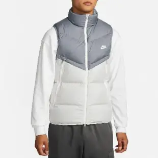 Nike 背心 Windrunner 男款 灰 白 保暖 拉鍊口袋 雙向拉鍊 立領 羽絨 風衣 外套 DV1136-084