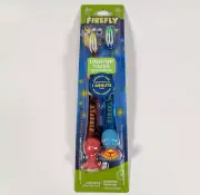 Firefly Lightup 1 Min Timer Toothbrush For Kids w/ Suction Cup Base Soft 2 Pack