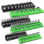 Magnetic Socket Organizer Set, 6-piece 1/4", 3/8", 1/2" SAE & Metric Socket H...