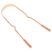 Pure Copper Tongue Scraper Oral Cleaner Brush Fresh Cleaning Hygiene Care To- CR