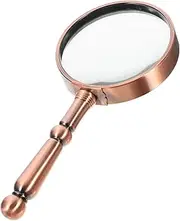 PERSELOSO 1Pc Vintage Magnifying Glass with Optical Glass Lens Ergonomic Loupe for Elderly Durable Design for Reading Books Stamps and More