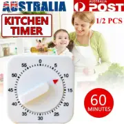 1/2X Square 60 Minute Mechanical Kitchen Timer Alarm Visual Cooking Baking Timer