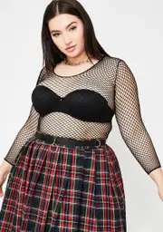 Mz Midnight Dangerous Woman Fishnet Top